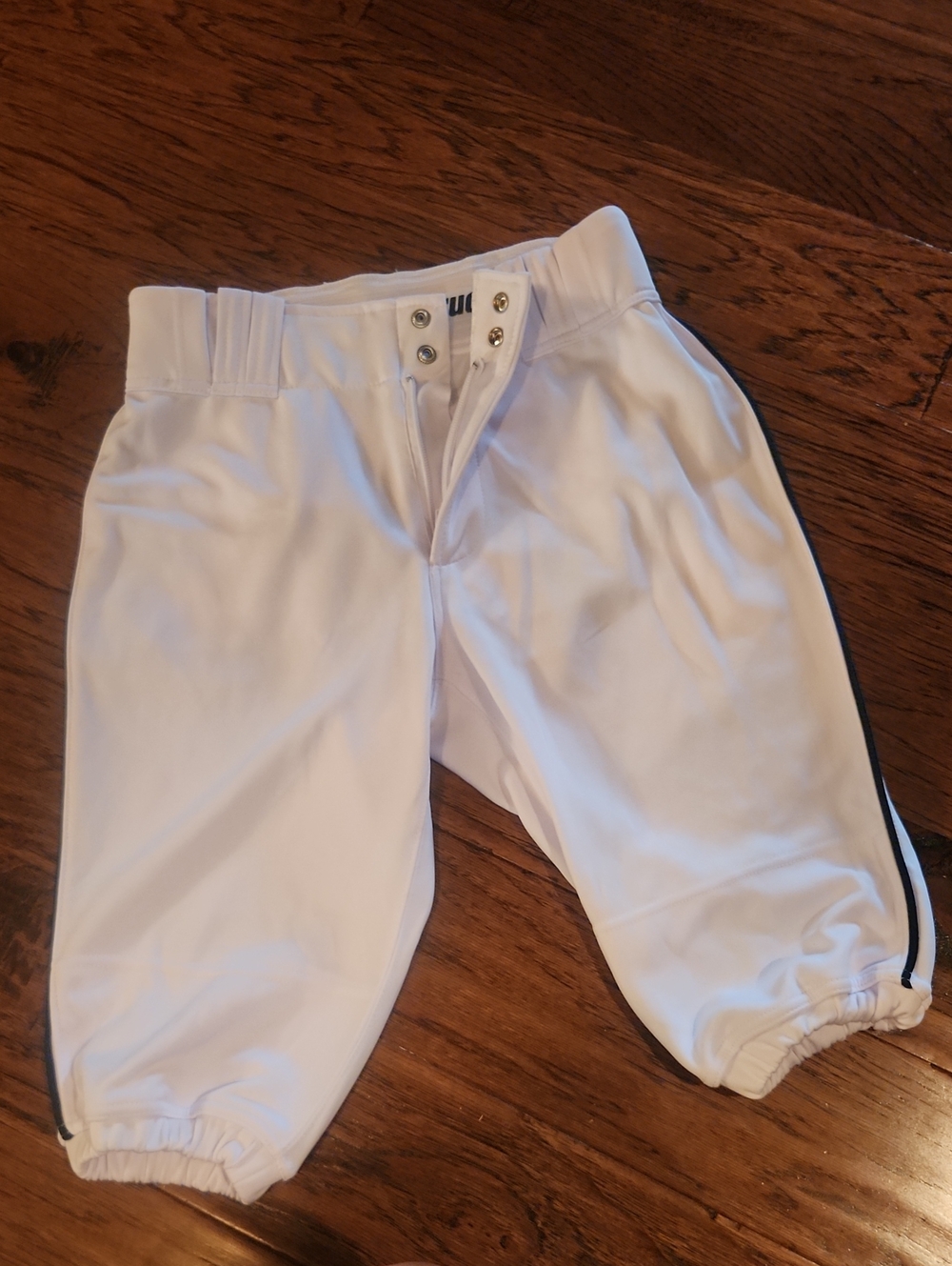 Men's New White Marucci Baseball Pants With Navy Piping